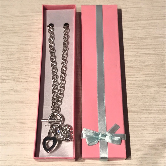 Rhinestone Heart Necklace - Picture 1 of 3